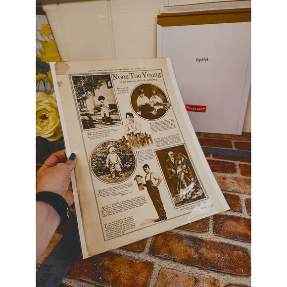 1918 "None Too Young - None Too Old" Original WWI‎ Sepia Tone Photo Article Page - Picture 15 of 16